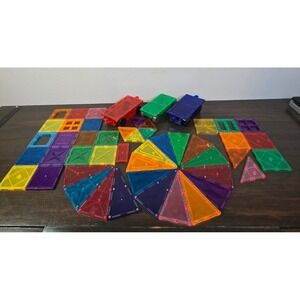 Mixed Brand Magnetic Building Tiles Lot Vehicle Bases STEM Toys
